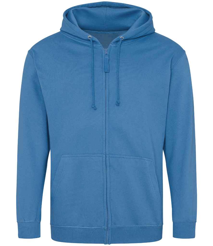 Just Hoods JH050 Sapphire Blue Front -  Ready to be Embroidered and Printed by Custard Workwear - Cheap Personalised and Customised Workwear in Nottinghamshire, Derbyshire and Leicestershire