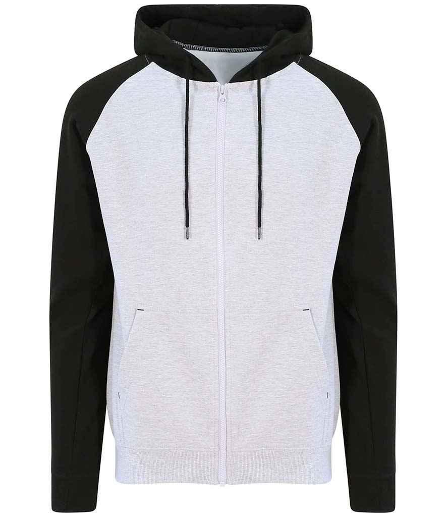 Just Hoods JH063 Heather Grey/Jet Black Front -  Ready to be Embroidered and Printed by Custard Workwear - Cheap Personalised and Customised Workwear in Nottinghamshire, Derbyshire and Leicestershire