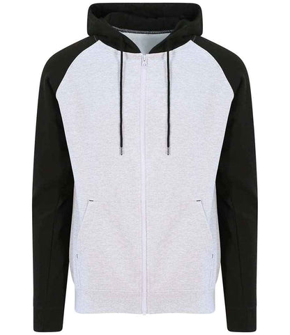 Just Hoods JH063 Heather Grey/Jet Black Front -  Ready to be Embroidered and Printed by Custard Workwear - Cheap Personalised and Customised Workwear in Nottinghamshire, Derbyshire and Leicestershire