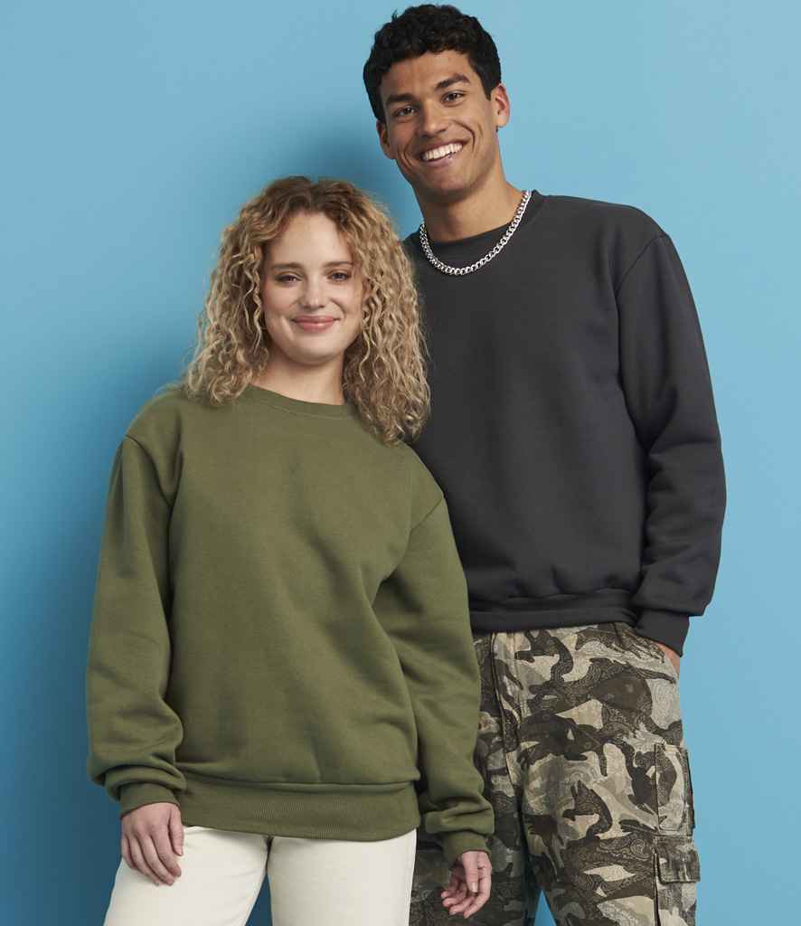 Just Hoods JH123 Earthy Green Model -  Ready to be Embroidered and Printed by Custard Workwear - Cheap Personalised and Customised Workwear in Nottinghamshire, Derbyshire and Leicestershire