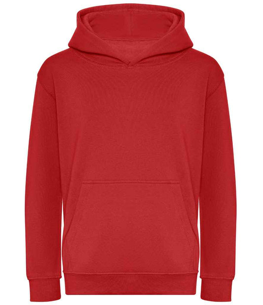 Just Hoods JH201B Fire Red Front -  Ready to be Embroidered and Printed by Custard Workwear - Cheap Personalised and Customised Workwear in Nottinghamshire, Derbyshire and Leicestershire