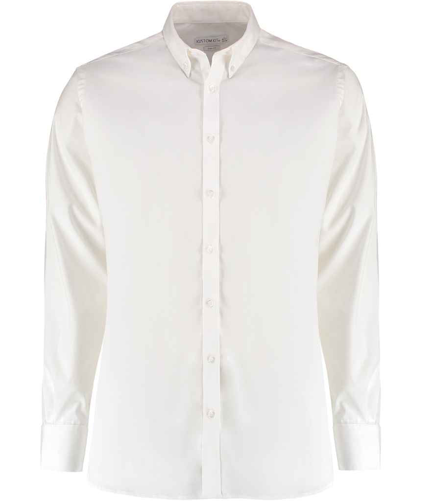 Kustom Kit K182 White Front -  Ready to be Embroidered and Printed by Custard Workwear - Cheap Personalised and Customised Workwear in Nottinghamshire, Derbyshire and Leicestershire