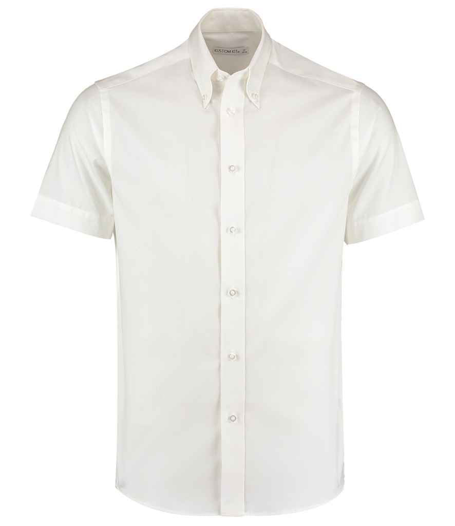 Kustom Kit K187 White Front -  Ready to be Embroidered and Printed by Custard Workwear - Cheap Personalised and Customised Workwear in Nottinghamshire, Derbyshire and Leicestershire