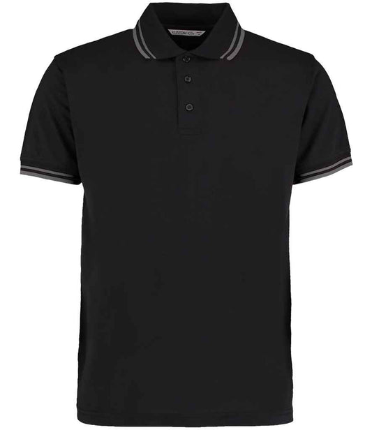 Kustom Kit K409 Black/Charcoal Front -  Ready to be Embroidered and Printed by Custard Workwear - Cheap Personalised and Customised Workwear in Nottinghamshire, Derbyshire and Leicestershire