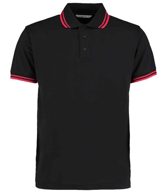Kustom Kit K409 Black/Red Front -  Ready to be Embroidered and Printed by Custard Workwear - Cheap Personalised and Customised Workwear in Nottinghamshire, Derbyshire and Leicestershire