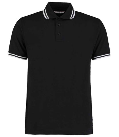 Kustom Kit K409 Black/White Front -  Ready to be Embroidered and Printed by Custard Workwear - Cheap Personalised and Customised Workwear in Nottinghamshire, Derbyshire and Leicestershire