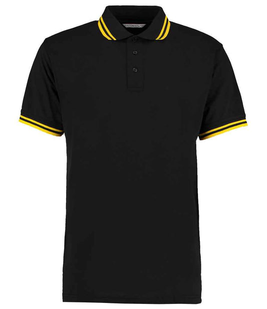 Kustom Kit K409 Black/Yellow Front -  Ready to be Embroidered and Printed by Custard Workwear - Cheap Personalised and Customised Workwear in Nottinghamshire, Derbyshire and Leicestershire
