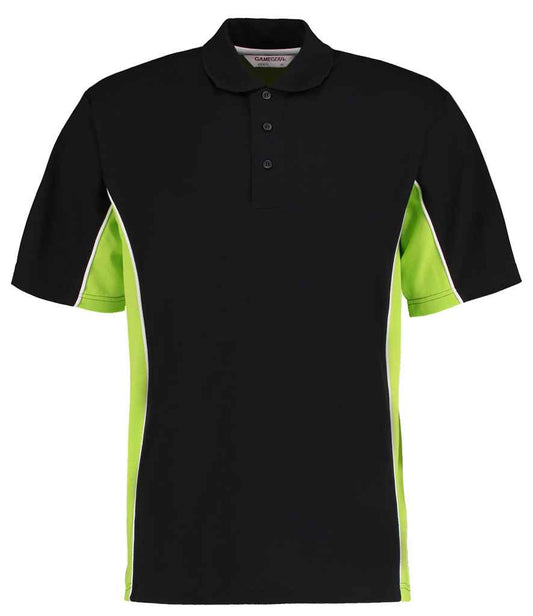 Kustom Kit K475 Black/Lime Green Front -  Ready to be Embroidered and Printed by Custard Workwear - Cheap Personalised and Customised Workwear in Nottinghamshire, Derbyshire and Leicestershire