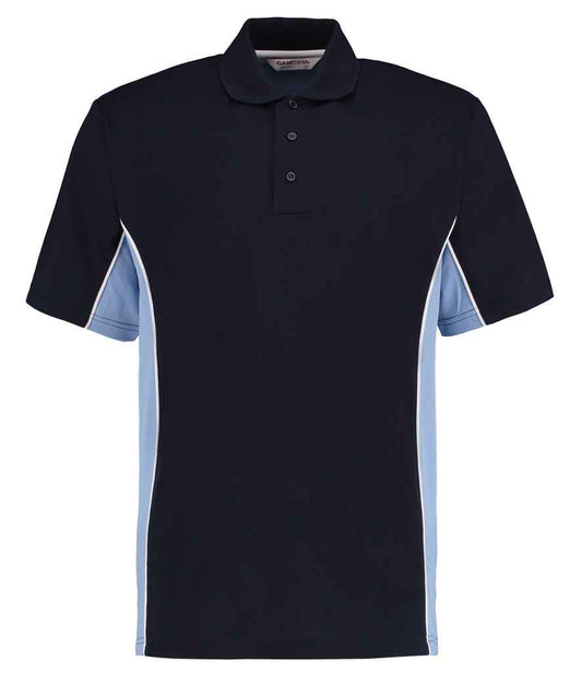 Kustom Kit K475 Navy/Light Blue Front -  Ready to be Embroidered and Printed by Custard Workwear - Cheap Personalised and Customised Workwear in Nottinghamshire, Derbyshire and Leicestershire