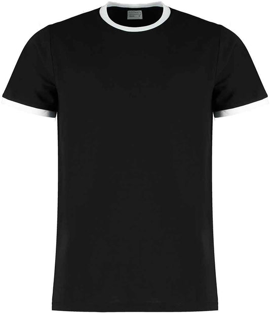Kustom Kit K508 Black/White Front -  Ready to be Printed by Custard Workwear - Cheap Personalised and Customised Workwear in Nottinghamshire, Derbyshire and Leicestershire
