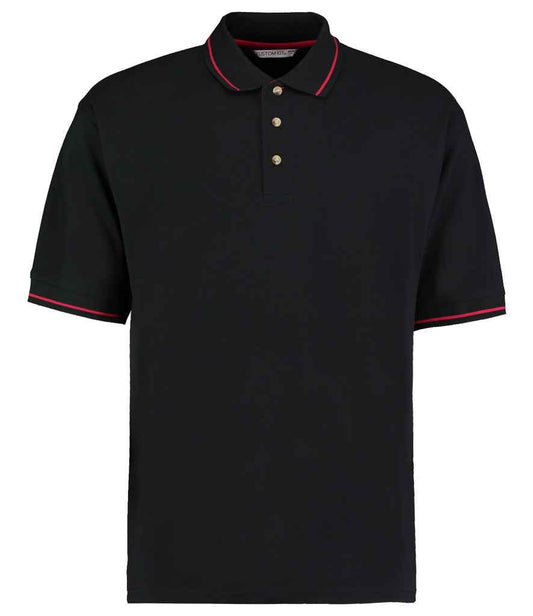 Kustom Kit K606 Black/Red Front -  Ready to be Embroidered and Printed by Custard Workwear - Cheap Personalised and Customised Workwear in Nottinghamshire, Derbyshire and Leicestershire