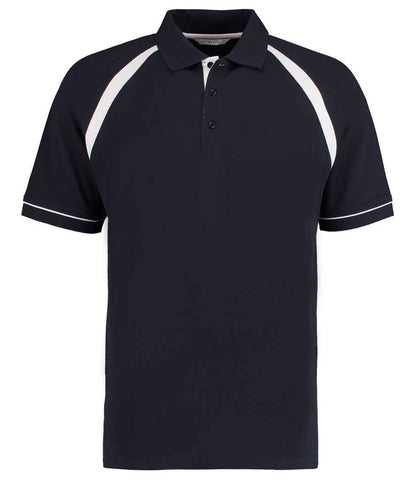 Kustom Kit K615 Navy/White Front -  Ready to be Embroidered and Printed by Custard Workwear - Cheap Personalised and Customised Workwear in Nottinghamshire, Derbyshire and Leicestershire