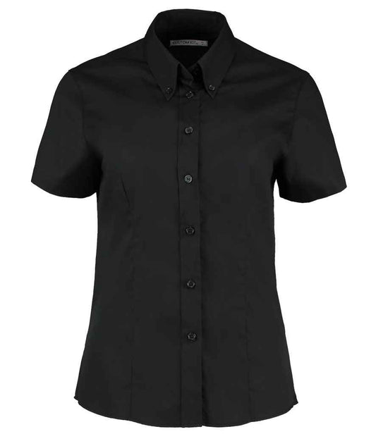 Kustom Kit K701 Black Front -  Ready to be Embroidered and Printed by Custard Workwear - Cheap Personalised and Customised Workwear in Nottinghamshire, Derbyshire and Leicestershire