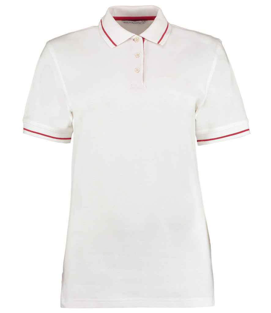 Kustom Kit K706 White/Red Front -  Ready to be Embroidered and Printed by Custard Workwear - Cheap Personalised and Customised Workwear in Nottinghamshire, Derbyshire and Leicestershire