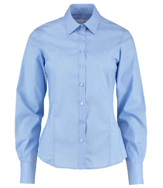 Kustom Kit K743F Light Blue Front -  Ready to be Printed by Custard Workwear - Cheap Personalised and Customised Workwear in Nottinghamshire, Derbyshire and Leicestershire