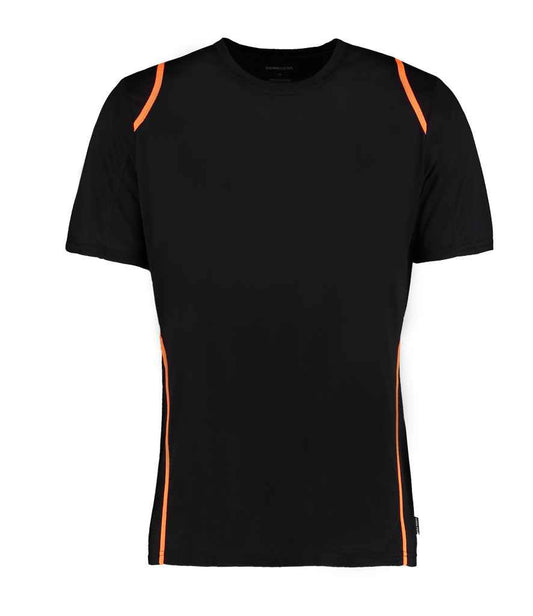 Kustom Kit K991 Black/Orange Front -  Ready to be Printed by Custard Workwear - Cheap Personalised and Customised Workwear in Nottinghamshire, Derbyshire and Leicestershire