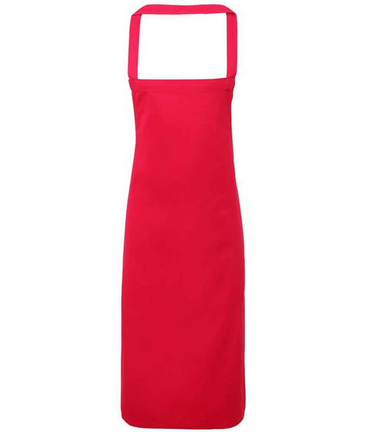 Premier PR102 Hot Pink Front - Apron Ready to be Embroidered and Printed by Custard Workwear - Cheap Personalised and Customised Workwear in Nottinghamshire, Derbyshire and Leicestershire