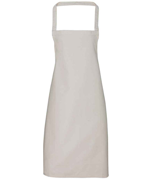 Premier PR102 Natural Front - Apron Ready to be Embroidered and Printed by Custard Workwear - Cheap Personalised and Customised Workwear in Nottinghamshire, Derbyshire and Leicestershire