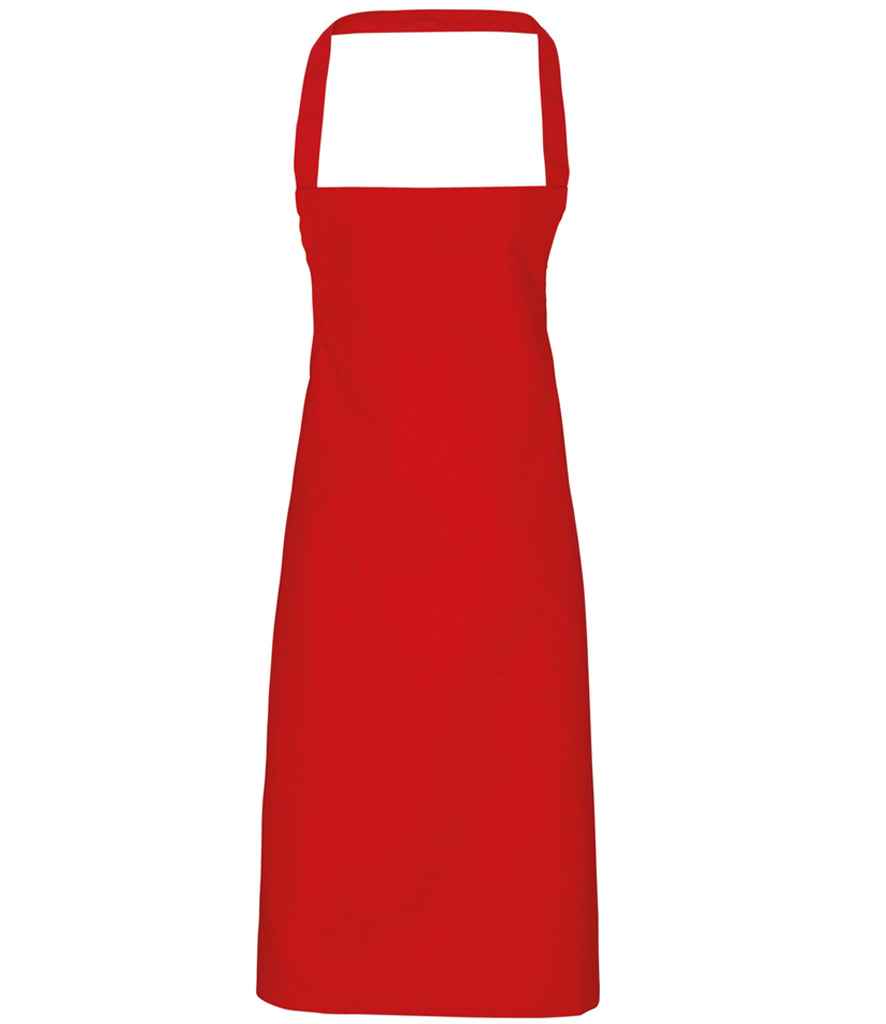 Premier PR102 Red Front - Apron Ready to be Embroidered and Printed by Custard Workwear - Cheap Personalised and Customised Workwear in Nottinghamshire, Derbyshire and Leicestershire
