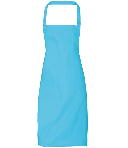 Premier PR102 Turquoise Blue Front - Apron Ready to be Embroidered and Printed by Custard Workwear - Cheap Personalised and Customised Workwear in Nottinghamshire, Derbyshire and Leicestershire