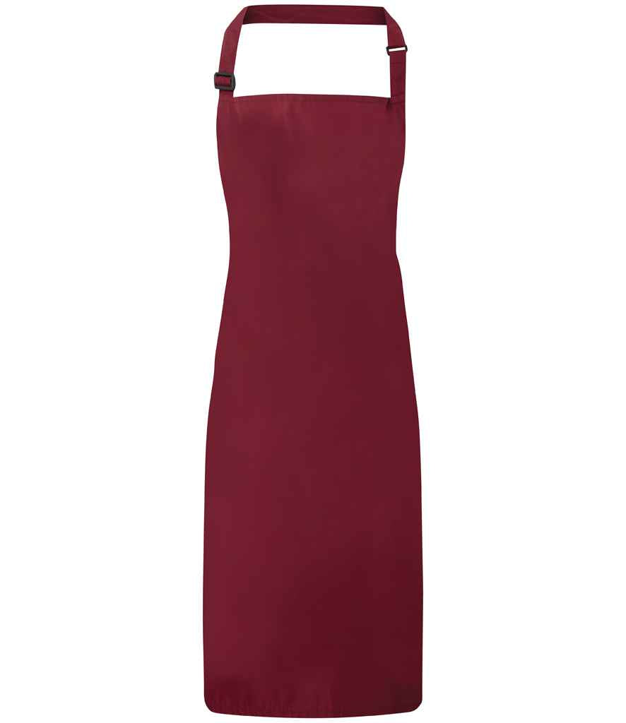 Premier PR115 Burgundy Front - Apron Ready to be Embroidered and Printed by Custard Workwear - Cheap Personalised and Customised Workwear in Nottinghamshire, Derbyshire and Leicestershire