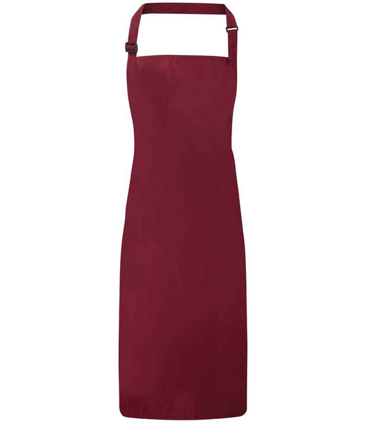 Premier PR115 Burgundy Front - Apron Ready to be Embroidered and Printed by Custard Workwear - Cheap Personalised and Customised Workwear in Nottinghamshire, Derbyshire and Leicestershire