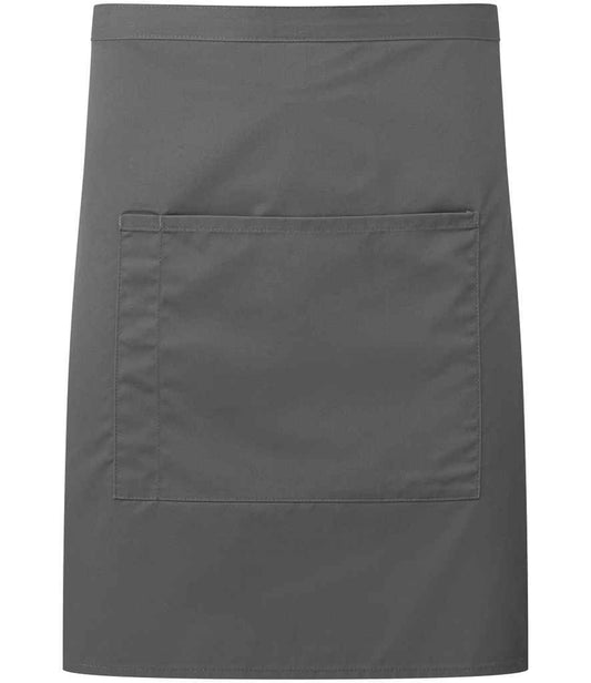 Premier PR141 Dark Grey Front - Apron Ready to be Embroidered and Printed by Custard Workwear - Cheap Personalised and Customised Workwear in Nottinghamshire, Derbyshire and Leicestershire