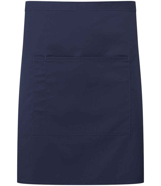 Premier PR141 Navy Front - Apron Ready to be Embroidered and Printed by Custard Workwear - Cheap Personalised and Customised Workwear in Nottinghamshire, Derbyshire and Leicestershire