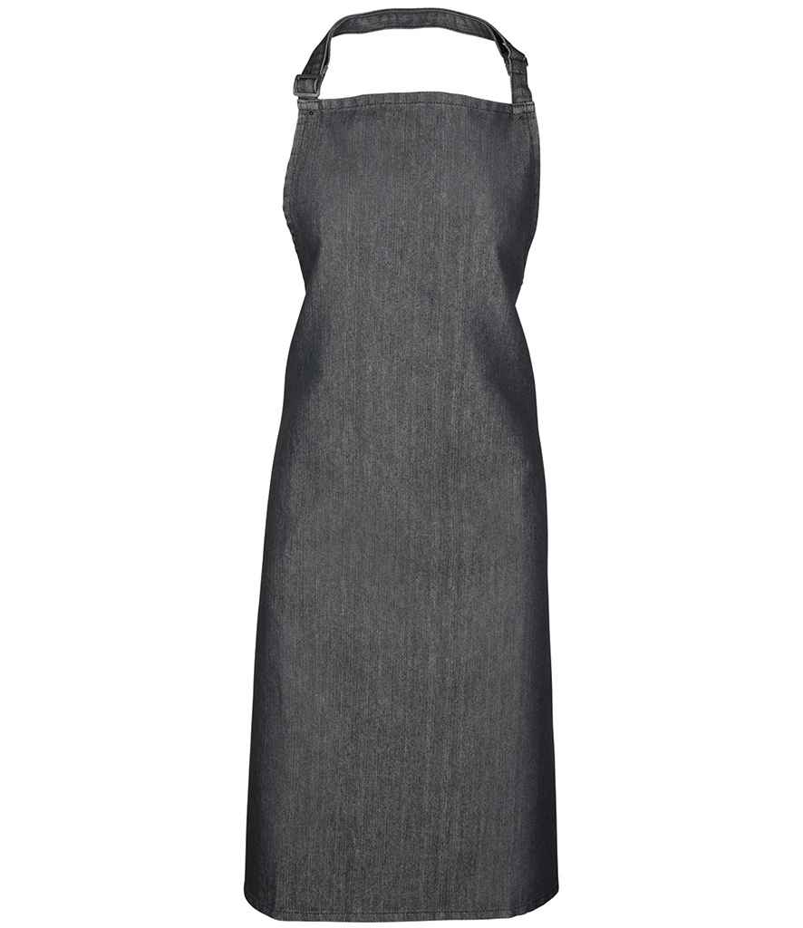 Premier PR150 Black Denim Front - Apron Ready to be Embroidered and Printed by Custard Workwear - Cheap Personalised and Customised Workwear in Nottinghamshire, Derbyshire and Leicestershire