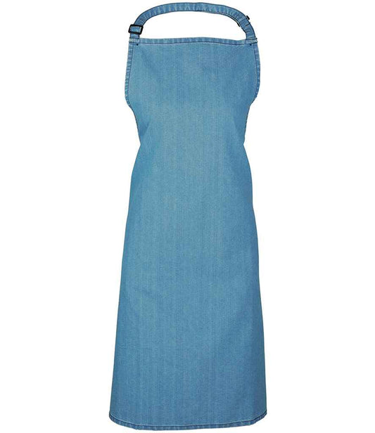 Premier PR150 Blue Denim Front - Apron Ready to be Embroidered and Printed by Custard Workwear - Cheap Personalised and Customised Workwear in Nottinghamshire, Derbyshire and Leicestershire