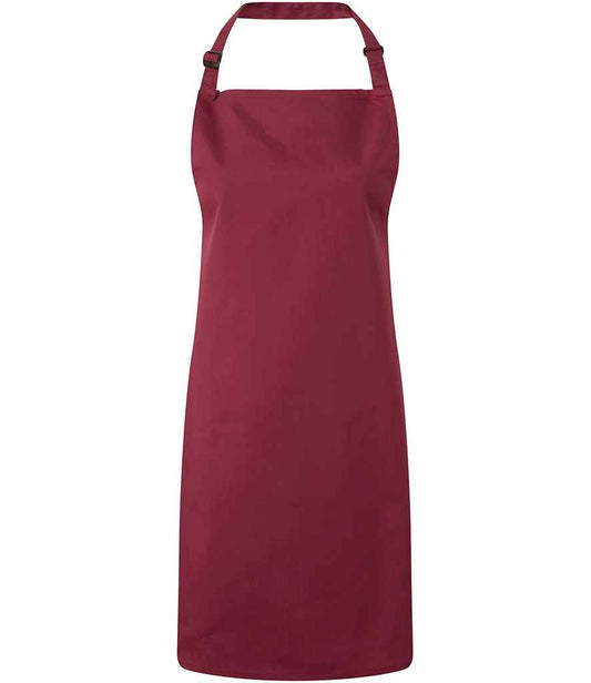 Premier PR150 Burgundy Front - Apron Ready to be Embroidered and Printed by Custard Workwear - Cheap Personalised and Customised Workwear in Nottinghamshire, Derbyshire and Leicestershire