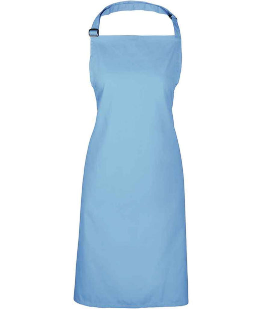 Premier PR150 Cornflower Front - Apron Ready to be Embroidered and Printed by Custard Workwear - Cheap Personalised and Customised Workwear in Nottinghamshire, Derbyshire and Leicestershire