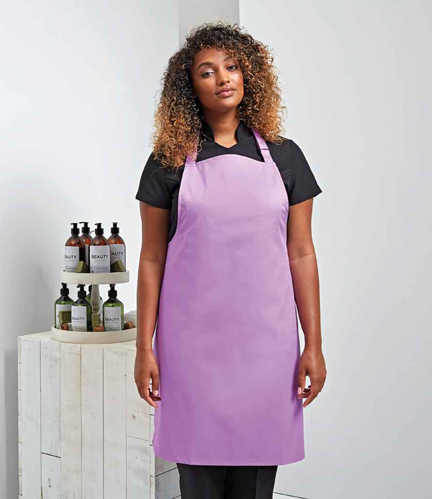 Premier PR150 Lavender Model - Apron Ready to be Embroidered and Printed by Custard Workwear - Cheap Personalised and Customised Workwear in Nottinghamshire, Derbyshire and Leicestershire