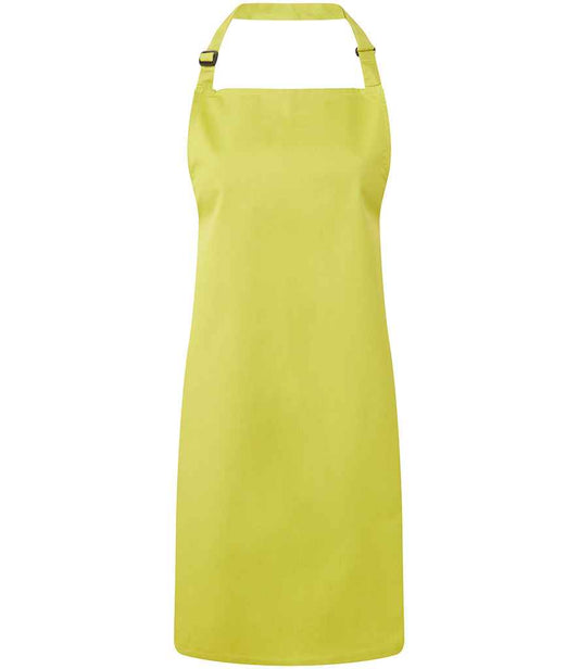 Premier PR150 Lime Green Front - Apron Ready to be Embroidered and Printed by Custard Workwear - Cheap Personalised and Customised Workwear in Nottinghamshire, Derbyshire and Leicestershire