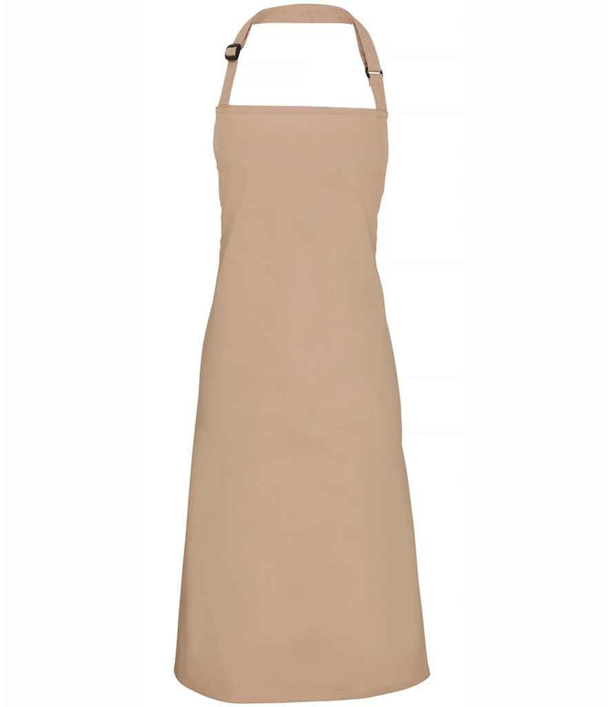 Premier PR150 Latte Front - Apron Ready to be Embroidered and Printed by Custard Workwear - Cheap Personalised and Customised Workwear in Nottinghamshire, Derbyshire and Leicestershire