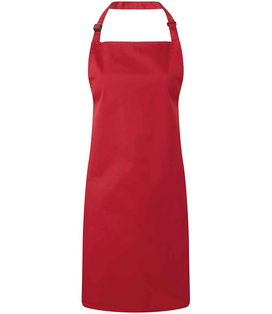 Premier PR150 Red Front - Apron Ready to be Embroidered and Printed by Custard Workwear - Cheap Personalised and Customised Workwear in Nottinghamshire, Derbyshire and Leicestershire