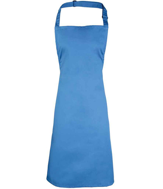 Premier PR150 Sapphire Blue Front - Apron Ready to be Embroidered and Printed by Custard Workwear - Cheap Personalised and Customised Workwear in Nottinghamshire, Derbyshire and Leicestershire