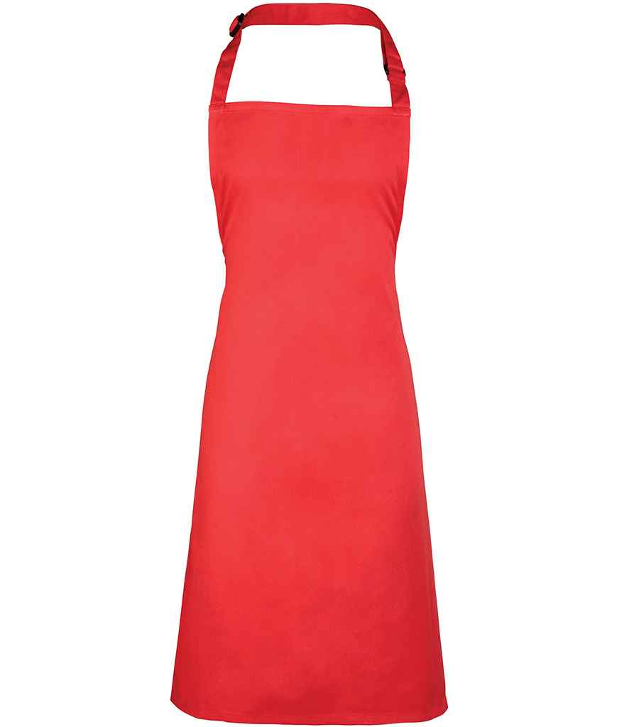 Premier PR150 Strawberry Red Front - Apron Ready to be Embroidered and Printed by Custard Workwear - Cheap Personalised and Customised Workwear in Nottinghamshire, Derbyshire and Leicestershire
