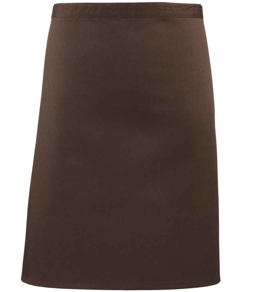 Premier PR151 Brown Front - Apron Ready to be Embroidered and Printed by Custard Workwear - Cheap Personalised and Customised Workwear in Nottinghamshire, Derbyshire and Leicestershire