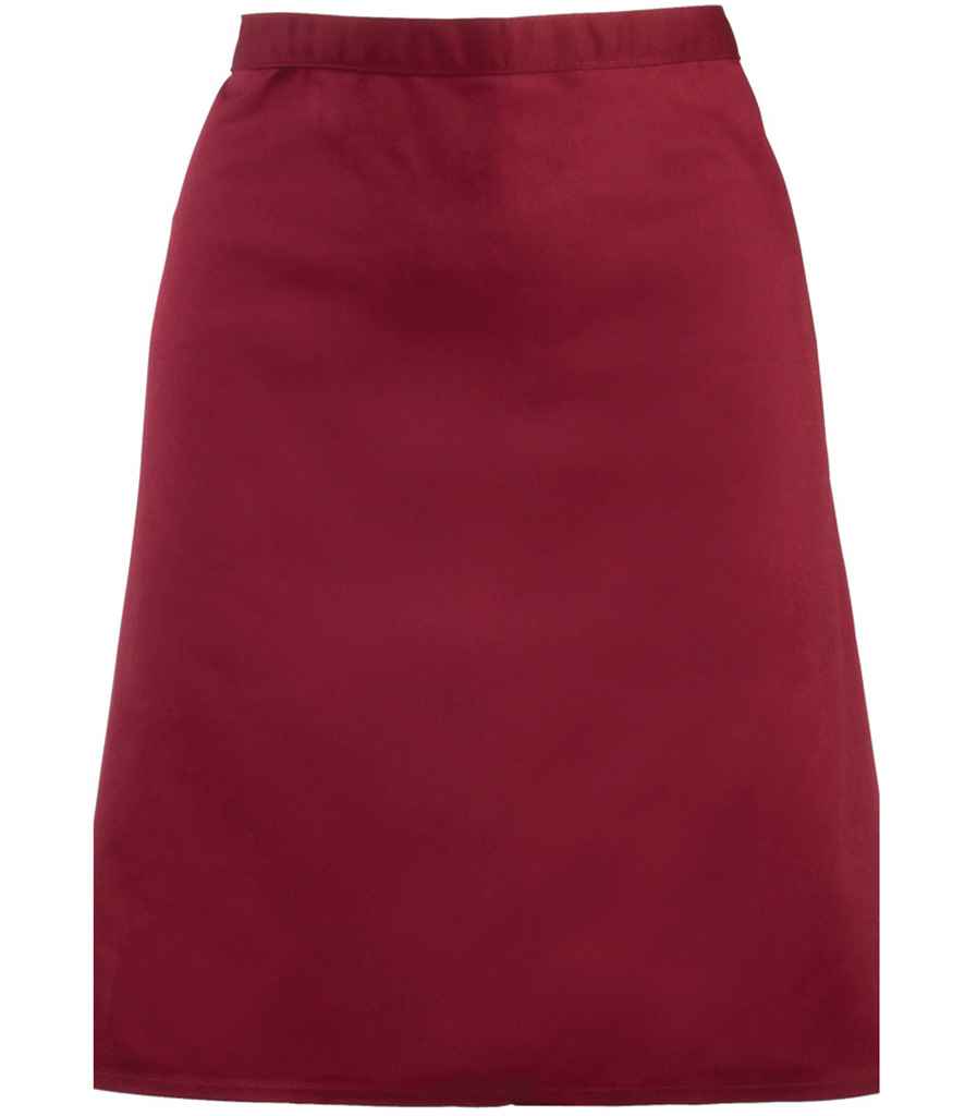 Premier PR151 Burgundy Front - Apron Ready to be Embroidered and Printed by Custard Workwear - Cheap Personalised and Customised Workwear in Nottinghamshire, Derbyshire and Leicestershire