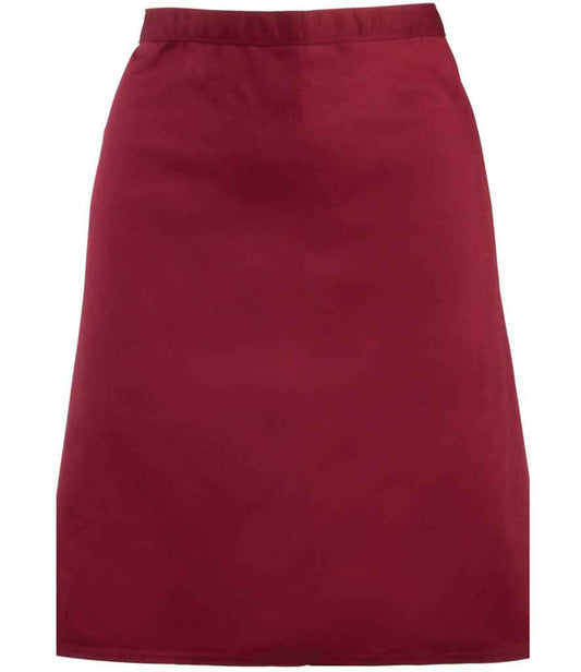 Premier PR151 Burgundy Front - Apron Ready to be Embroidered and Printed by Custard Workwear - Cheap Personalised and Customised Workwear in Nottinghamshire, Derbyshire and Leicestershire