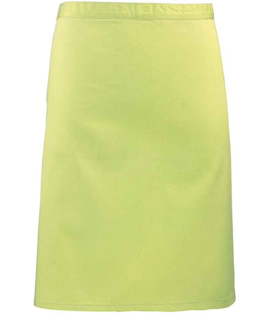 Premier PR151 Lime Green Front - Apron Ready to be Embroidered and Printed by Custard Workwear - Cheap Personalised and Customised Workwear in Nottinghamshire, Derbyshire and Leicestershire