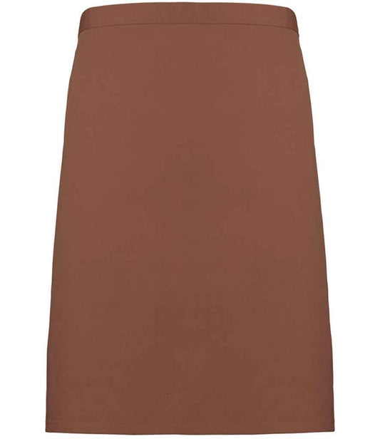 Premier PR151 Mocha Front - Apron Ready to be Embroidered and Printed by Custard Workwear - Cheap Personalised and Customised Workwear in Nottinghamshire, Derbyshire and Leicestershire