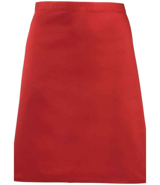 Premier PR151 Red Front - Apron Ready to be Embroidered and Printed by Custard Workwear - Cheap Personalised and Customised Workwear in Nottinghamshire, Derbyshire and Leicestershire