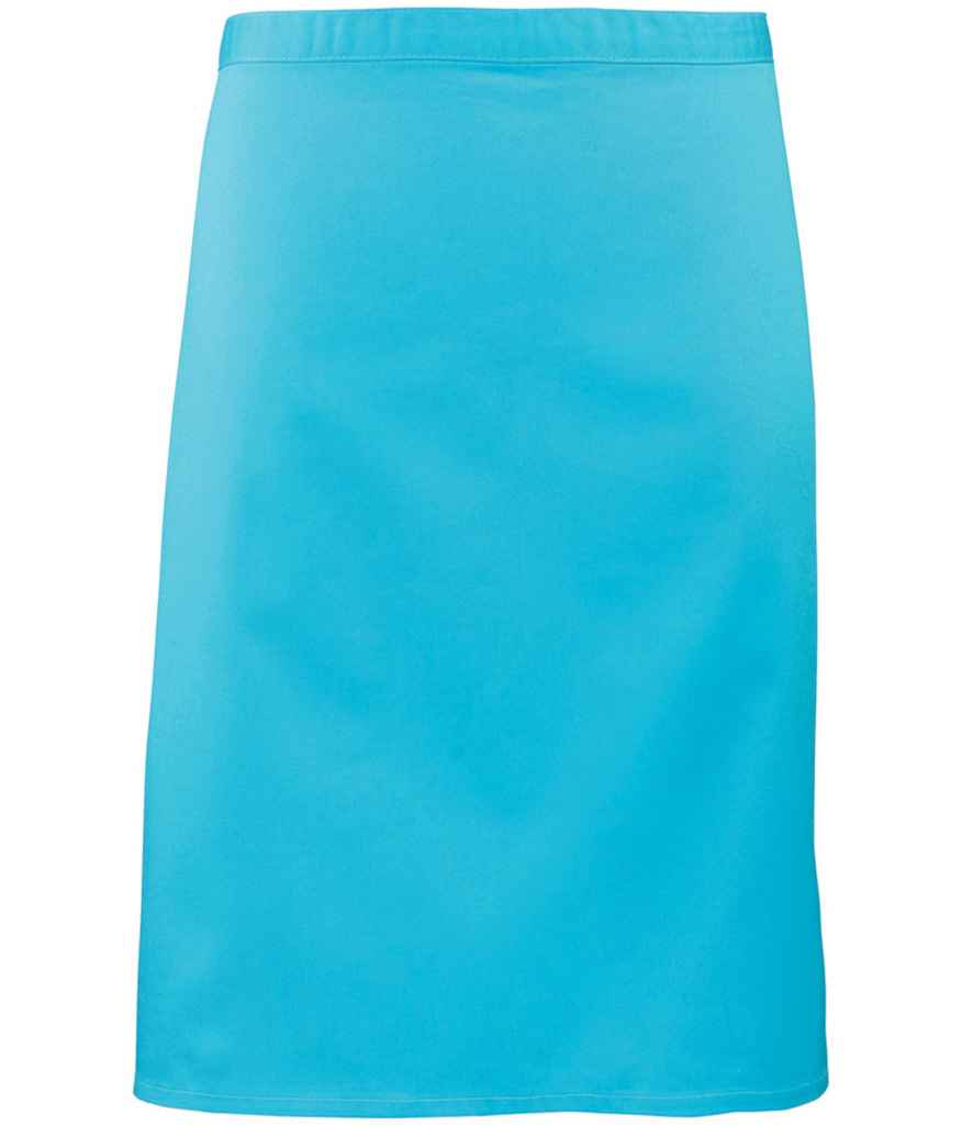Premier PR151 Turquoise Blue Front - Apron Ready to be Embroidered and Printed by Custard Workwear - Cheap Personalised and Customised Workwear in Nottinghamshire, Derbyshire and Leicestershire