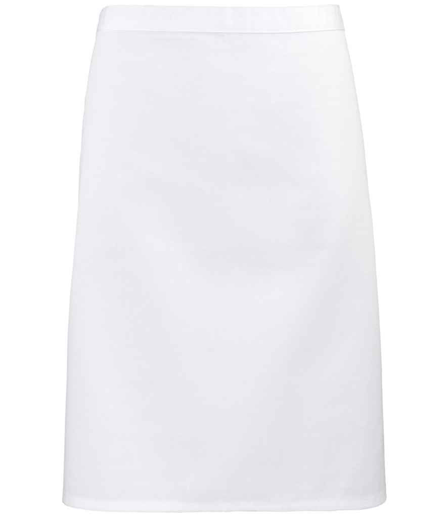 Premier PR151 White Front - Apron Ready to be Embroidered and Printed by Custard Workwear - Cheap Personalised and Customised Workwear in Nottinghamshire, Derbyshire and Leicestershire