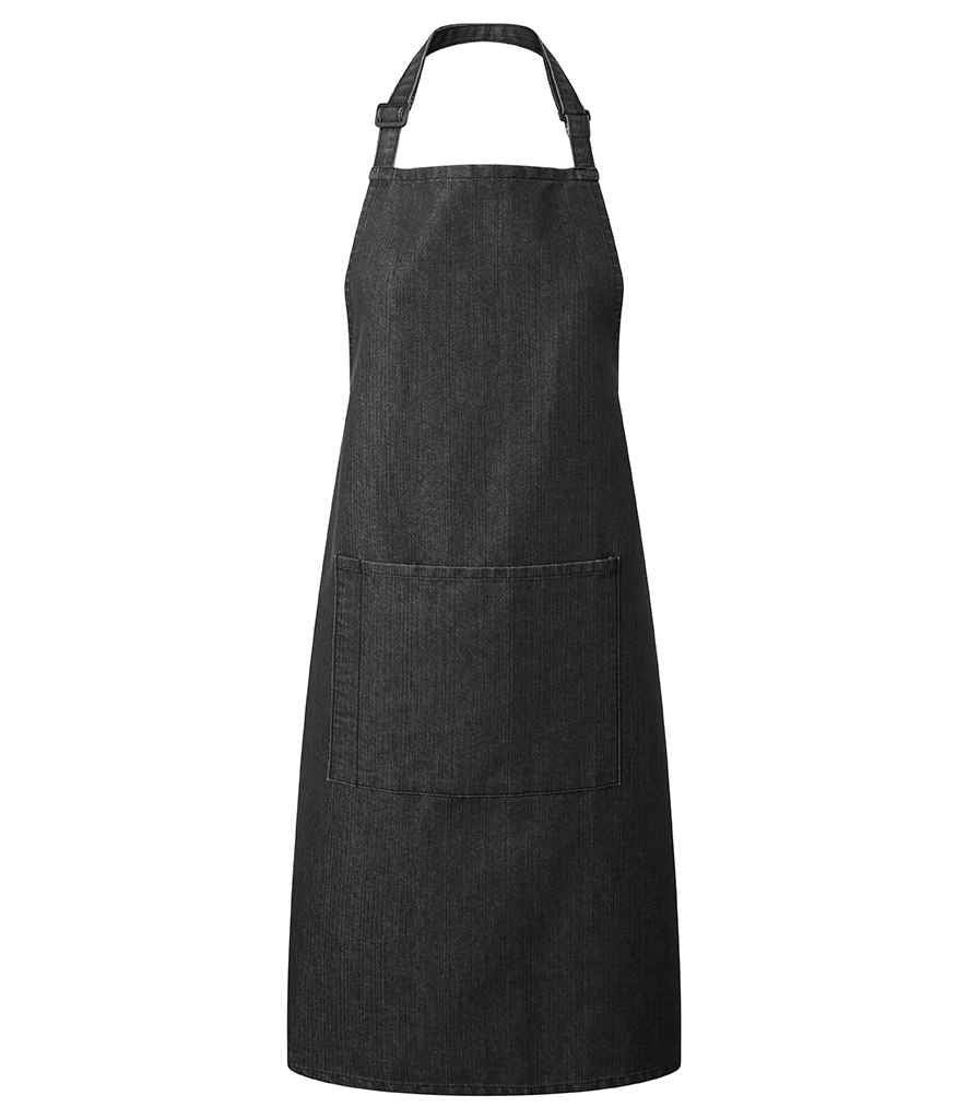 Premier PR154 Black Denim Front - Apron Ready to be Embroidered and Printed by Custard Workwear - Cheap Personalised and Customised Workwear in Nottinghamshire, Derbyshire and Leicestershire
