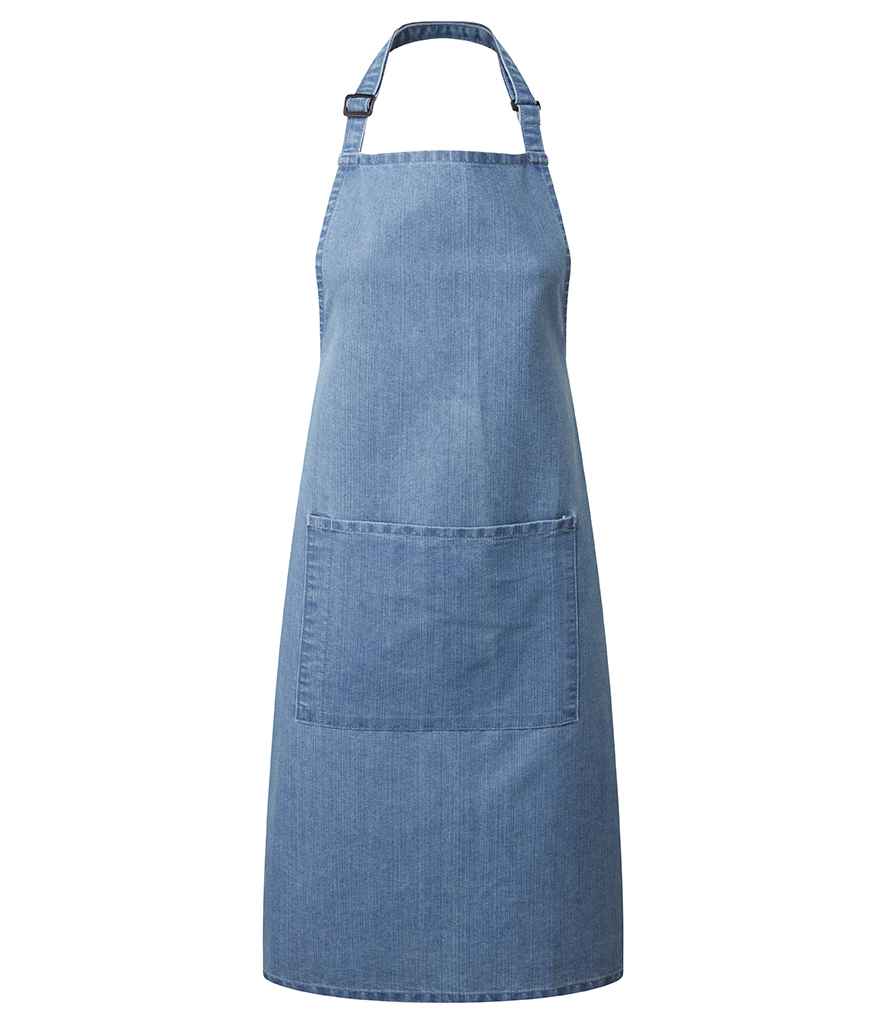 Premier PR154 Blue Denim Front - Apron Ready to be Embroidered and Printed by Custard Workwear - Cheap Personalised and Customised Workwear in Nottinghamshire, Derbyshire and Leicestershire