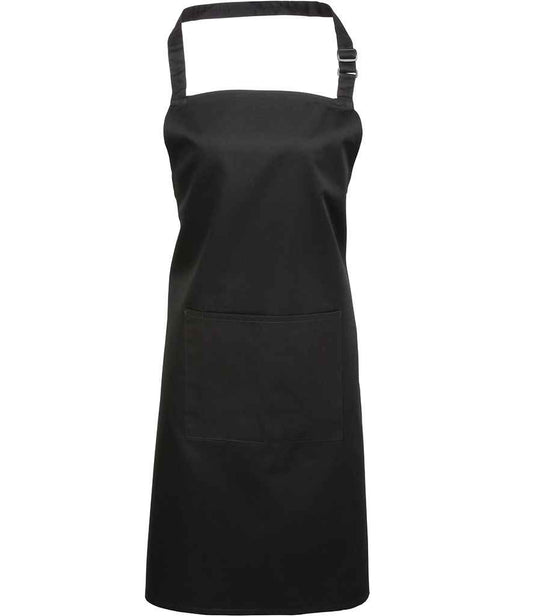 Premier PR154 Black Front - Apron Ready to be Embroidered and Printed by Custard Workwear - Cheap Personalised and Customised Workwear in Nottinghamshire, Derbyshire and Leicestershire