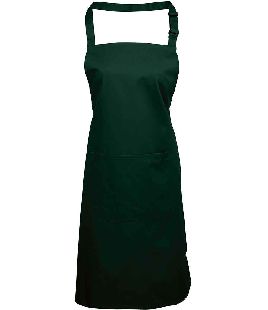 Premier PR154 Bottle Green Front - Apron Ready to be Embroidered and Printed by Custard Workwear - Cheap Personalised and Customised Workwear in Nottinghamshire, Derbyshire and Leicestershire